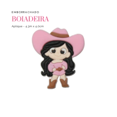 Aplique Boiadeira Emborrachado 4,3cm - Atelie Rosa di Pano