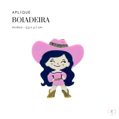 Aplique Boiadeira acrílico 5,9cm - loja online