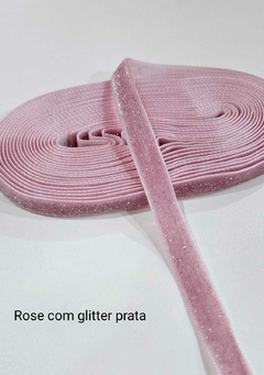 FITA DE VELUDO COM GLITTER ESPONJADA - 10MM (5 METROS)
