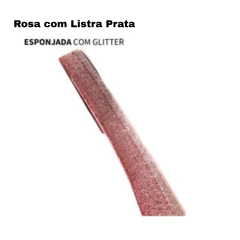 FITA DE VELUDO COM GLITTER ESPONJADA 38 mm - (Rolo com 3 metros) - loja online