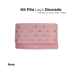 Kit Fita gorgurão LAÇO dourado (6 metros)