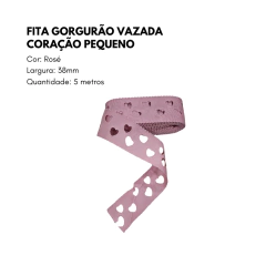 Imagem do Fita Gorgurão Vazada Coração pequeno 38mm (5 Metros)