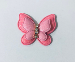 Imagem do Borboleta de Glitter com Strass - 4,5cm (1 Unidade)