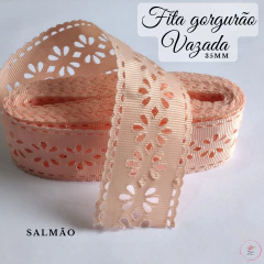 Imagem do Fita gorgurão Vazada Pétalas importada 35mm (15 metros)