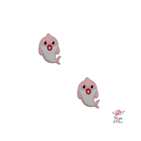 Aplique Baby Shark Rosa Emborrachado - 2 Unidades