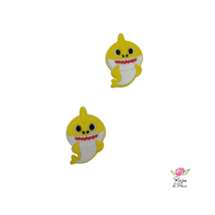 Aplique Baby Shark Amarelo Emborrachado - 2 Unidades