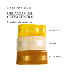 Kit Fita organza com cetim central 38mm (2 metros de cada cor) na internet