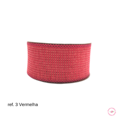 Fita de Juta com Fio dourado 4cm (rolo com 3 metros) - Atelie Rosa di Pano
