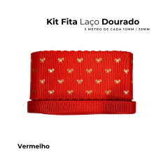 Kit Fita gorgurão LAÇO dourado (6 metros) - Atelie Rosa di Pano