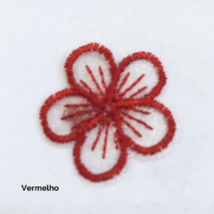 Flor de Tule Bordada 3,5 cm (2 unidades) - Atelie Rosa di Pano