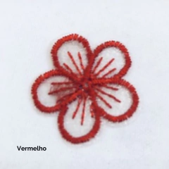 Flor de Tule Bordada 3,5 cm (2 unidades) - Atelie Rosa di Pano
