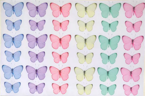 Borboleta em Tecido Oxford 4 cm e 3 cm (6 unidades grande e 6 unidades pequena)