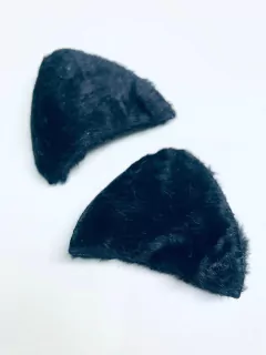 Aplique orelha Gatinho Pelúcia - 6,5cm (4 unidades)