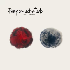 Pompom Achatado mesclado 5 cm (1 unidade)