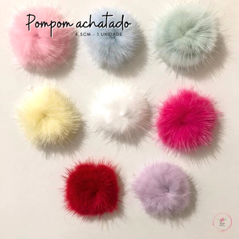 Pompom achatado 4,5cm (1 unidade)