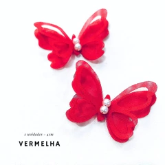 Aplique Borboleta Organza (2 unidades) - Atelie Rosa di Pano