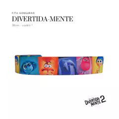 Fita gorgurão estampada Divertida-Mente 38mm - comprar online