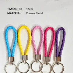 Chaveiro em Couro (6 unidades) - 16 cm - Cores Aleatórias na internet