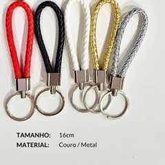 Chaveiro em Couro (6 unidades) - 16 cm - Cores Aleatórias - Atelie Rosa di Pano