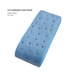 Fita Gorgurão com Strass 38 mm (3 metros) - Para Laços e Tiaras na internet