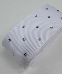 Imagem do Fita Gorgurão com Strass 38 mm (3 metros) - Para Laços e Tiaras