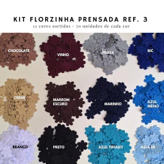 Florzinha Prensada 2x2cm - kit com 12 cores (600 unidades) - loja online