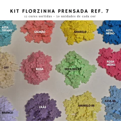 Florzinha Prensada 2x2cm - kit com 12 cores (600 unidades) na internet
