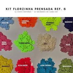 Florzinha Prensada 2x2cm - kit com 12 cores (600 unidades) - comprar online
