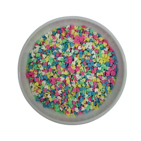 Aplique Fimo Fatiado Mini Coração 5mm (10 gramas) - comprar online