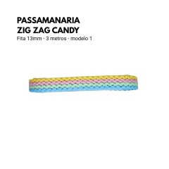 Fita Passamanaria Zig Zag Candy (13mm) - 3 Metros na internet