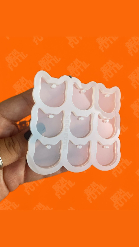 Molde Gatos com 9 cavidades (Cabecinhas) - comprar online