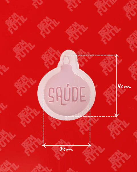 Molde Bola Mini de Natal Temática Palavras Positivas - Saúde - Coleção Natal