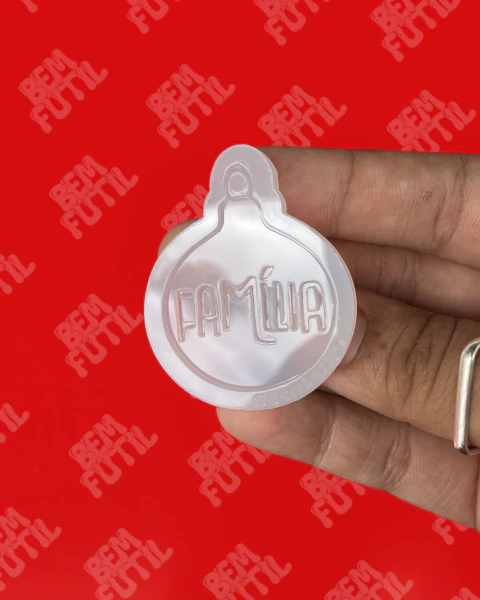 Molde Bola Mini de Natal Temática Palavras Positivas - Família - Coleção Natal