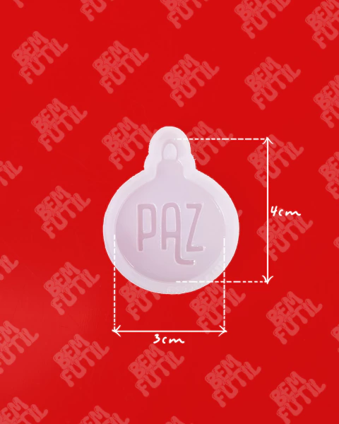 Molde Bola Mini de Natal Temática Palavras Positivas - Paz - Coleção Natal