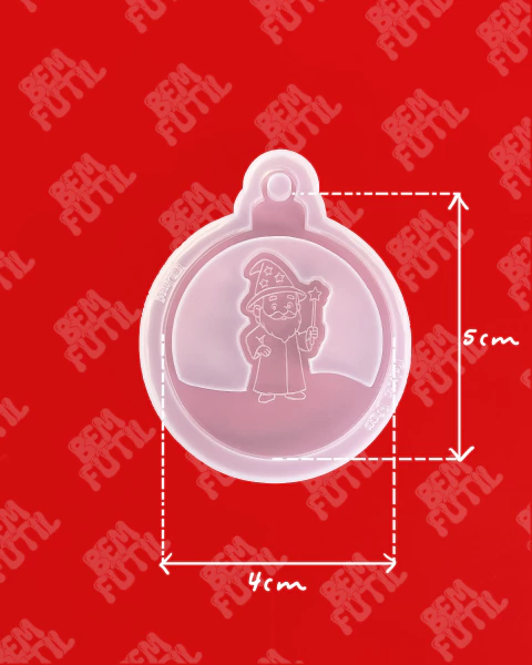 Molde Bola de Natal Temática Bruxinho - Mago - Coleção Natal