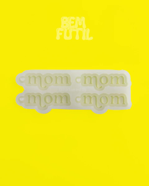 Molde de silicone Mom Alto Relevo com 4 - Mod 5 - Coleção Dia das Mães- Silicone Alimentício