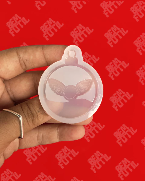 Molde Bola de Natal Temática Bruxinho - Pumo dourado - Coleção Natal