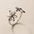 Anél Flor Romântica Prata 925 - Joia da Lua - Prata 925 | Colar Brinco Anel Pulseira Frete Grátis