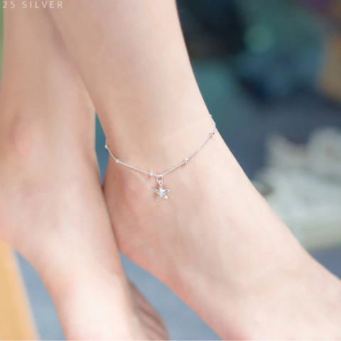 Tornozeleira Estrela do Mar em Prata 925 Esterlina