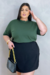 Tshirt Básica Verde Militar Plus Size