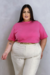 Tshirt Basica Rosa Bala Plus Size