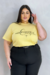 Tshirt Seja Forte e Corajosa Amarelo Plus Size