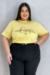 Tshirt Seja Forte e Corajosa Amarelo Plus Size - loja online