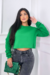 Moletom Cropped Básico Verde