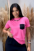 Tshirt Premium Rosa Bolso Preto