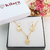 CONJUNTO INFANTIL COLAR E BRINCOS DE PATINHAS COM ZIRCÔNIAS BANHADO A OURO 18K