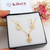 CONJUNTO INFANTIL COLAR E BRINCOS DE PATINHAS COM ZIRCÔNIAS BANHADO A OURO 18K - comprar online