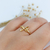 ANEL FÉ COM ZIRCÔNIAS BANHADO A OURO 18K