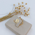 ANEL COM LETRA INICIAL (B) E PEDRA VERMELHO RUBI BANHADO A OURO 18K - comprar online