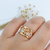 ANEL CASAL DE FILHOS BANHADO A OURO 18K